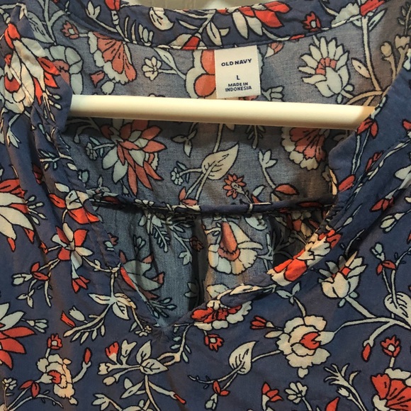 Blue and orange floral patterned Old navy top - Picture 2 of 3